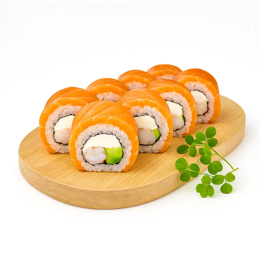 Филадельфия с лососем и креветкой