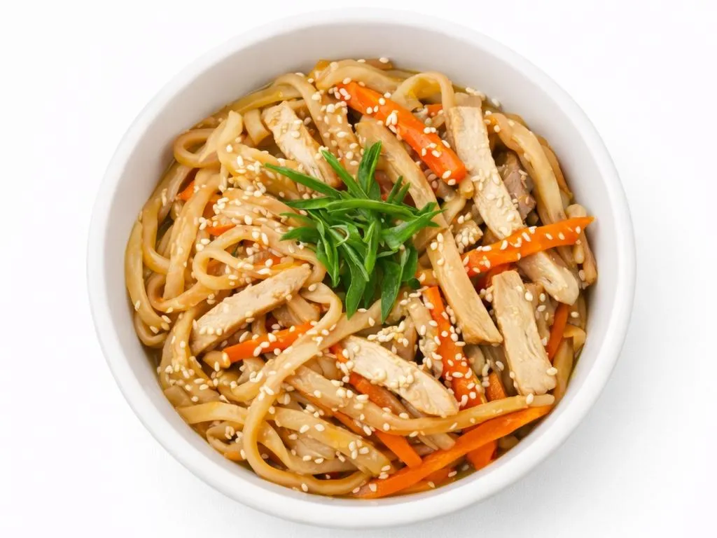WOK лапша с курицей под сладко-чесночным соусом